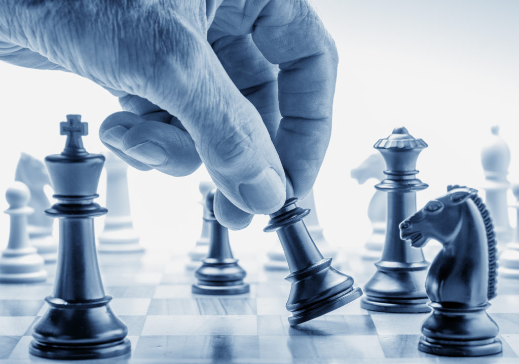 Chess board in black and white